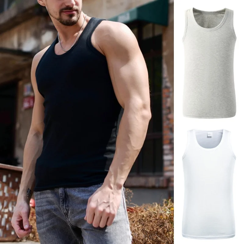 3Pcs/lot Cotton Vest Sexy Men Undershirts Mens Lingerie Sleeveless Top Muscle Vest O-Neck Gymclothing Asian Size Casual Vests