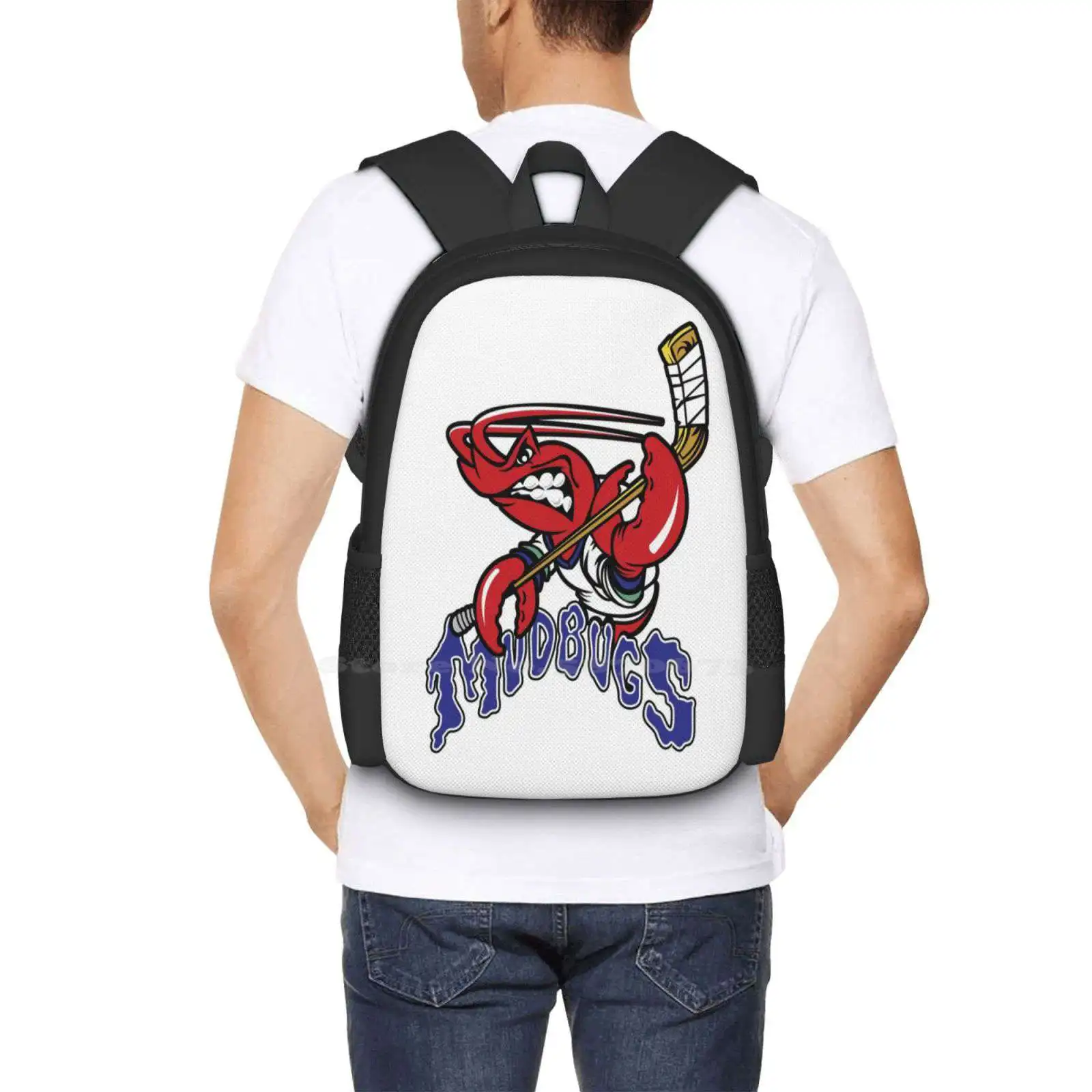 Bossier Shreveport Mudbugs Ice Hockey Teen College Student Backpack Pattern Design Bags Bossier Shreveport Mudbugs Logo Bossier