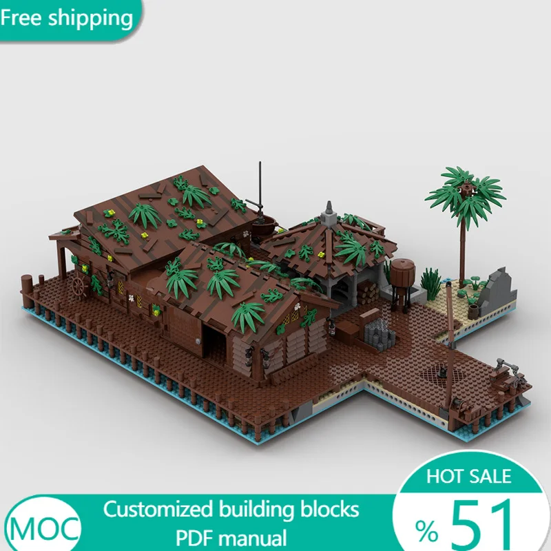 

4581 PCS Medieval HarborExtension Smith Storage Wharf etc MOC Customize Modular Building Block Creative DIY Holiday Toy Gifts