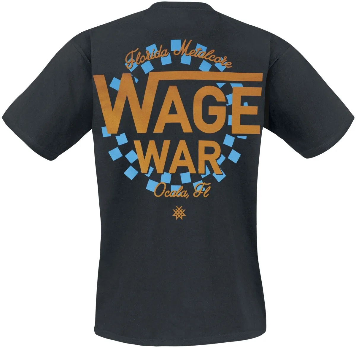 Wage War Florida Metalcore Tee, Retro Racing Style T-Shirt with Front Logo & Back Checker Print, Wage War Fan Merch
