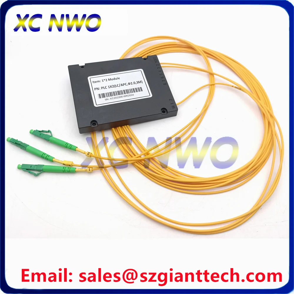 10Pcs 1*2 ABS Box PLC Splitter, 1x2 SM G657A,2.0mm,Length:3M,ABS Box Package PLC Coupler With LC/SC/FC APC UPC Connector