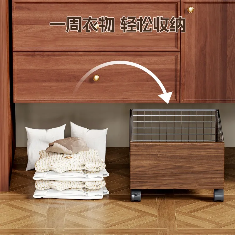 For Dirty clothes basket under bathroom cabinet Dirty clothes storage basket Wheeled bathroom cart Laundry basket 3