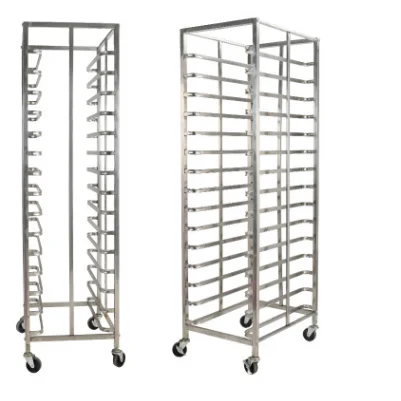 Stainless Steel Mobile Bakery Food Cooling  Rack Trolley 16 Layers Tray Bakery Cart Trolley