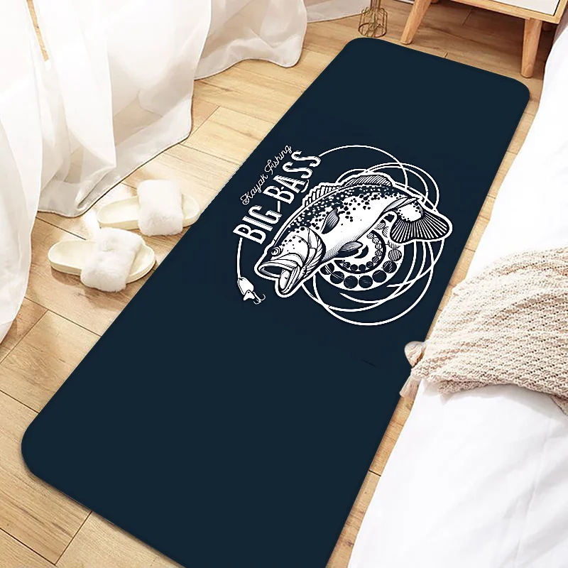 B-Bass Fishings Door Mat Entrance Non-slip Doormat Washable Kitchen Carpet Living Room Hallway Rugs Bathroom Bath Door Mats