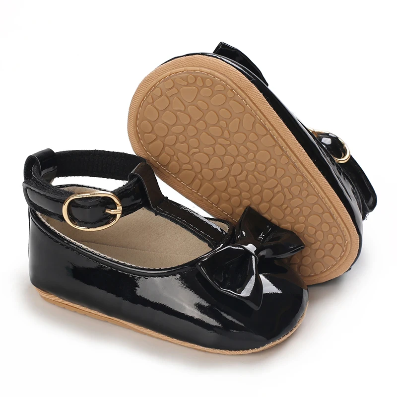 أحذية أميرات للحفلات لحديثي الولادة باللون الأسود للأولاد والبنات أحذية مشي للخطوات الأولى للأطفال الرضع حذاء أطفال غير قابل للانزلاق