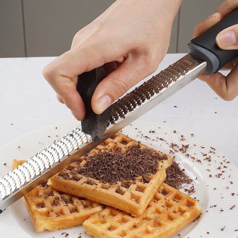 Citrus Lemon Zester & Cheese Grater-Parmesan Cheese, Lemon, Ginger, Garlic, Nutmeg, Chocolate, Vegetables, Fruits, kitchen tools