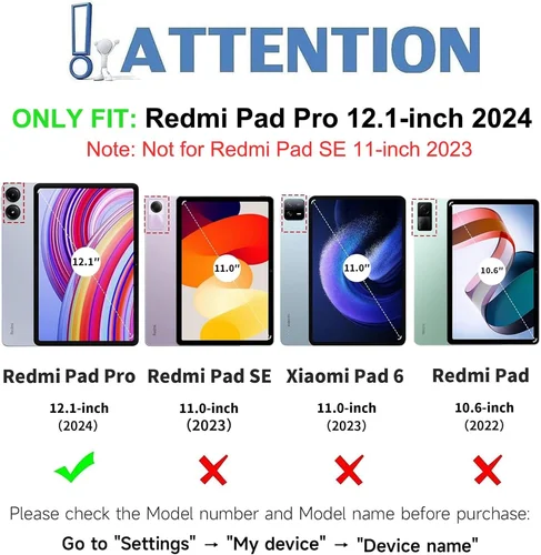 Imagen 2 del producto Funda para Redmi Pad Pro de 12,1 pulgadas, funda para teclado Bluetooth para Xiaomi POCO Pad 12,1 pulgadas 2024, funda para teclado extraíble inalámbrico