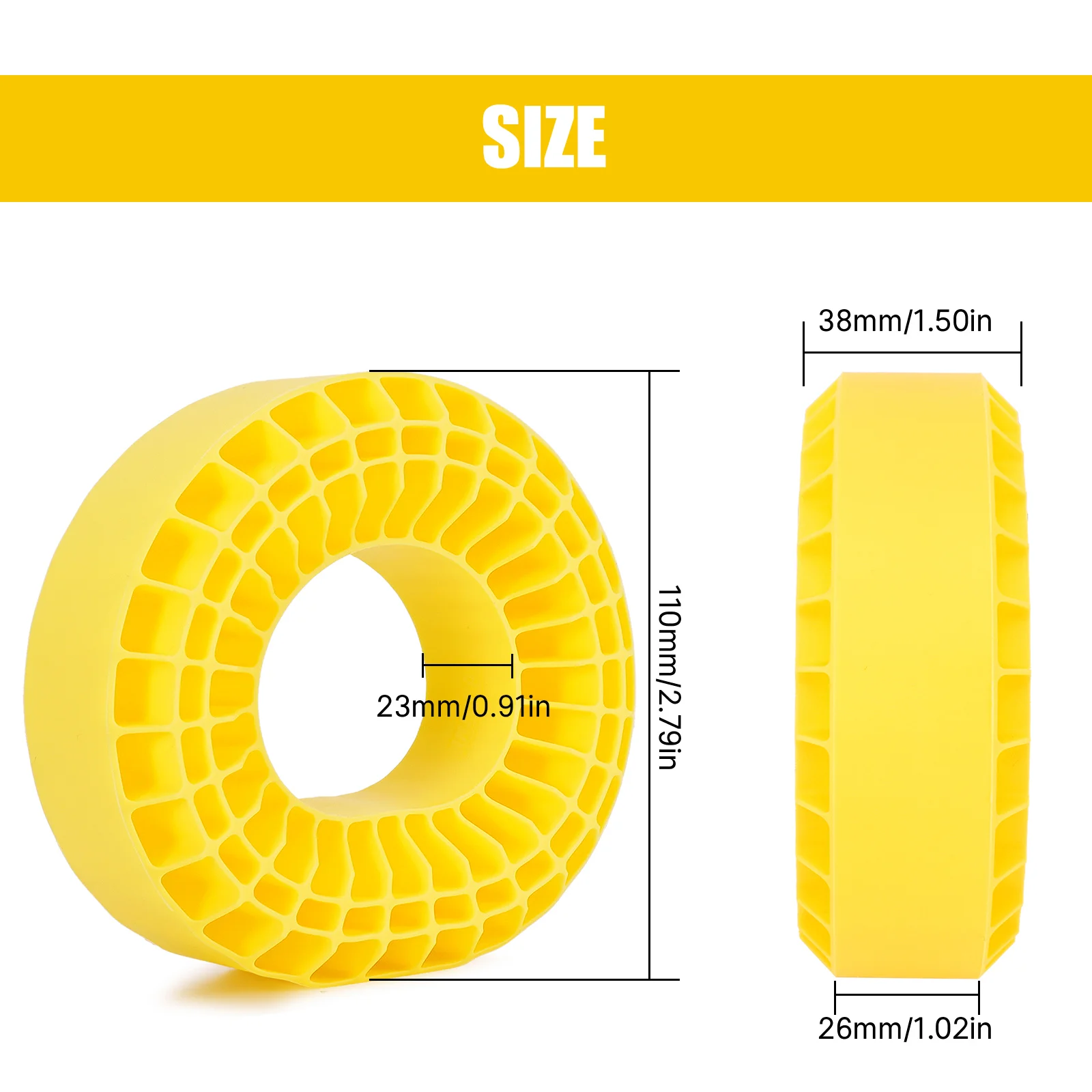 INJORA Silicone Rubber Insert Foam Fit 118-122mm (4.75" OD) 1.9" Wheel Tires for 1/10 RC Crawler