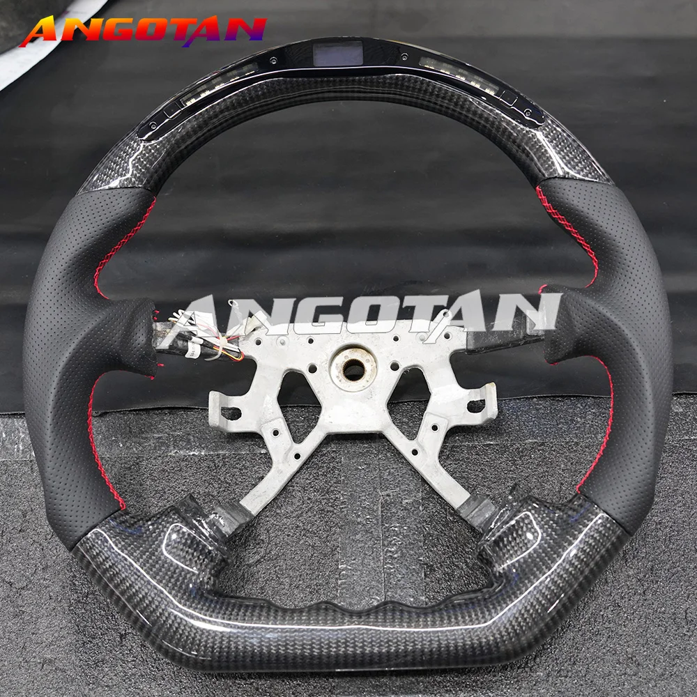 

New Sport LED/ LCD Carbon Fiber Steering Wheel Perforated leather Fits For Nissan Patrol Y61 Y62