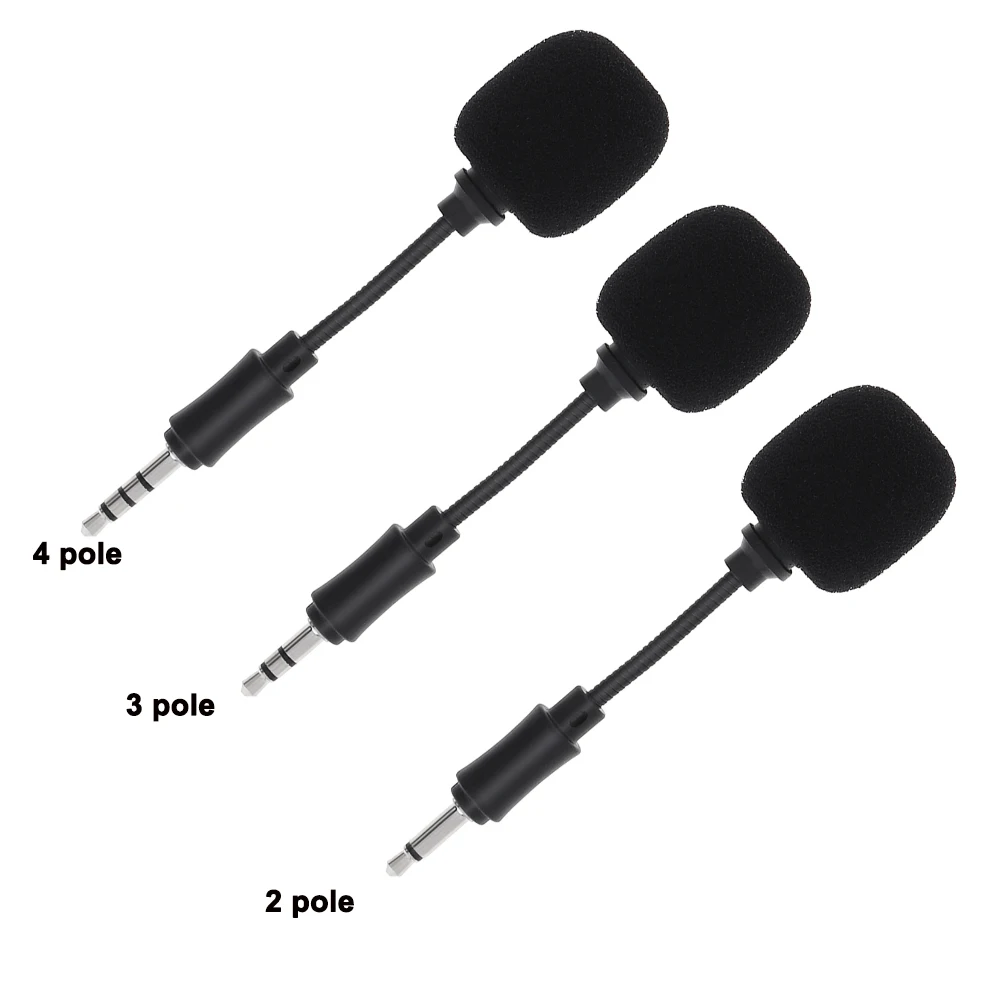 ميكروفون صغير بمقبس 3.5 ملم وسعة مرنة للهاتف المحمول والكمبيوتر المحمول والكمبيوتر المحمول