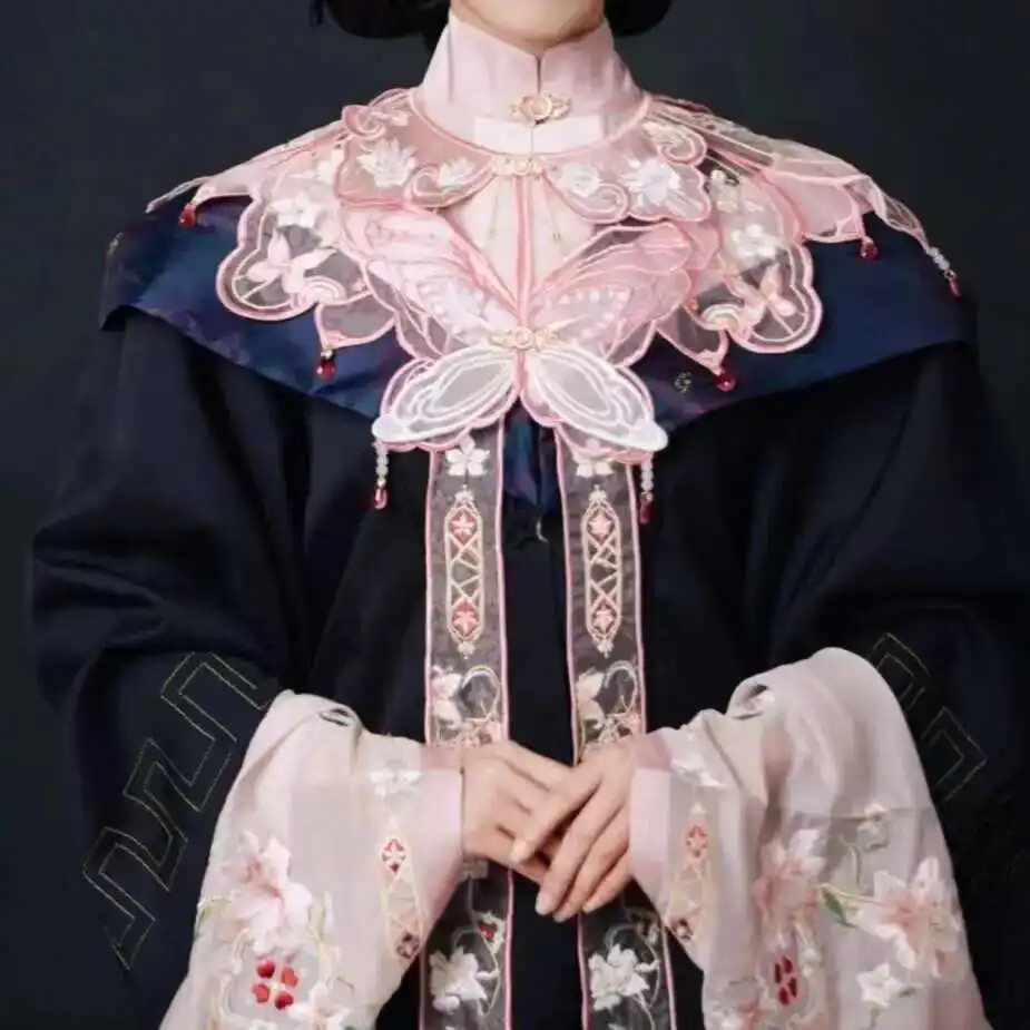 

New Chinese Style Cloud Shoulder Graduate Master Academic Dress Ming System Tie Antiquities Horse-face Skirt Hanfu Accessories