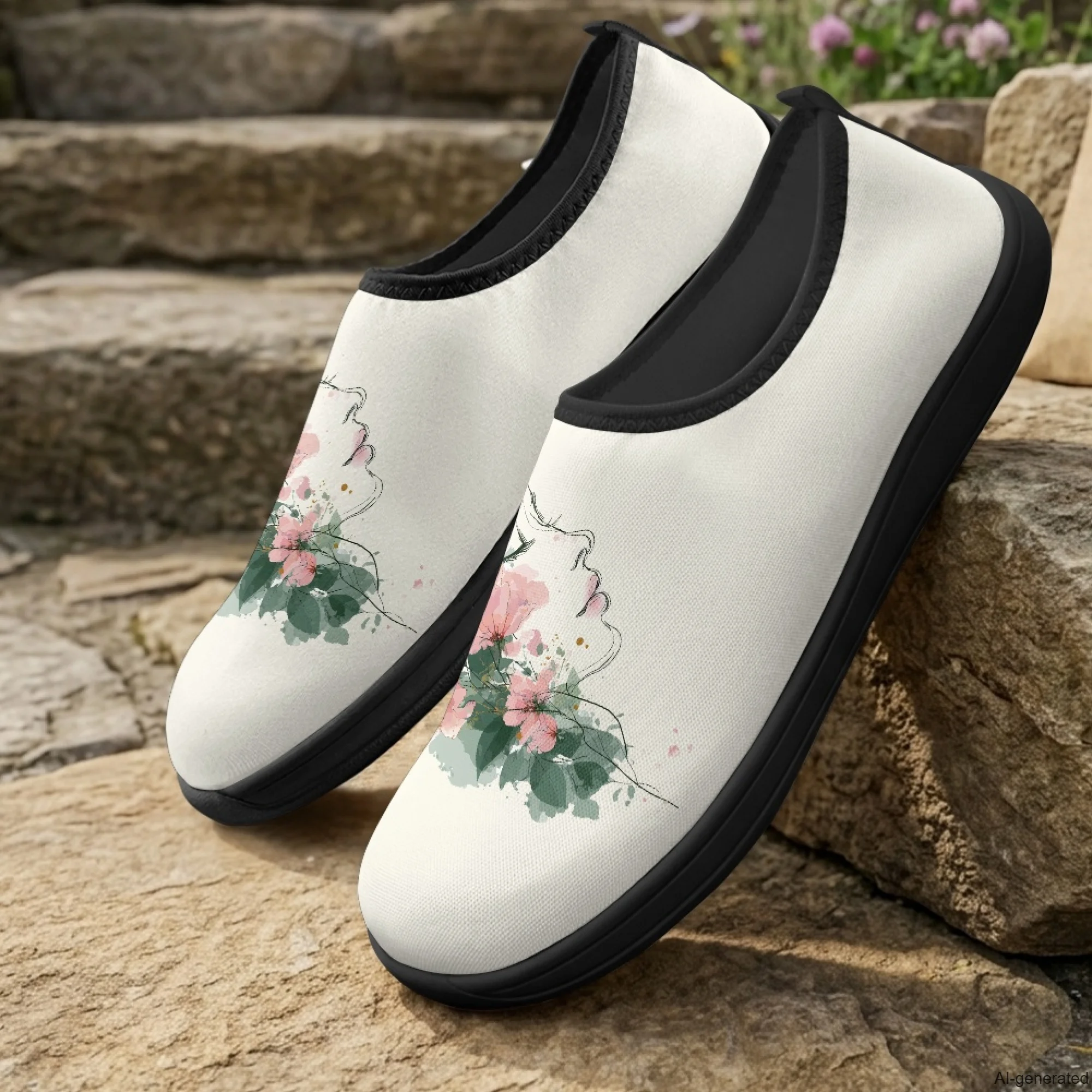 XIXIRIMIDO Slip-on Wide-toed Shoes Floral Print Zapatos De Mujer Men's Sneakers and Casual Shoes Slippers Nurse Shoes 36-46
