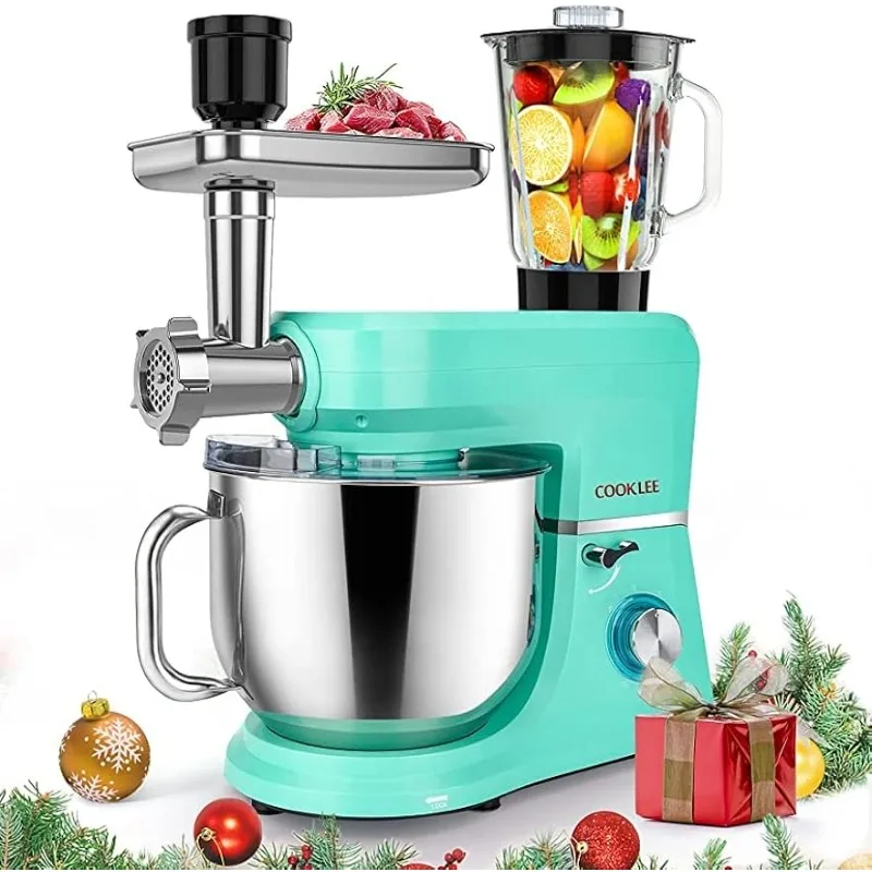 

COOKLEE 6-IN-1 Stand Mixer, 8.5 Qt. Multifunctional Electric Kitchen Mixer Stand Mixer with 9 Accessories Stand Mixers