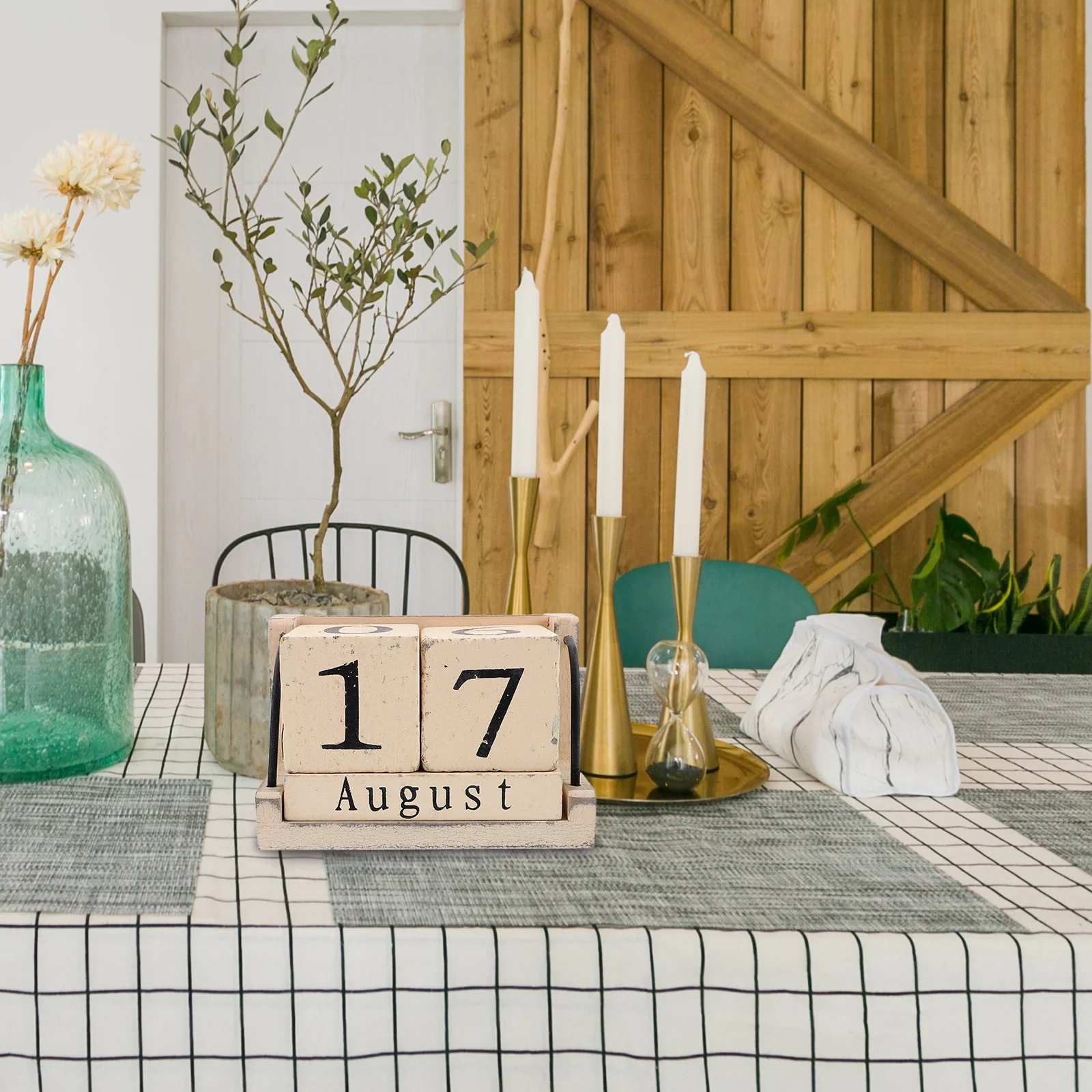 

Деревянный вечный календарь, домашний декор, ретро-стиль, офисный календарь, настольный дисплей, круглый трекер даты