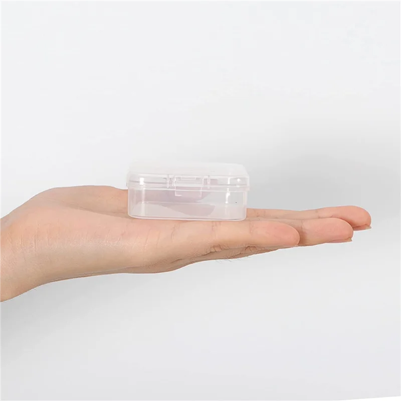 ABRS-Contenitori portaoggetti per perline in plastica trasparente Contenitori portaoggetti con coperchio incernierato Scatola portaoggetti per monete, 8 pezzi