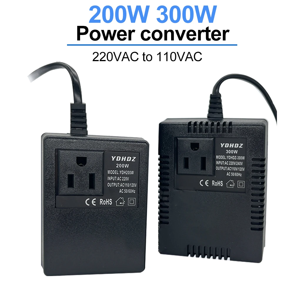 Power Transformer Voltage Regulator 220V To 110V Voltage Converter Step-Down Transformer 220 110 EU/US/UK Plug Invert 200W 300W