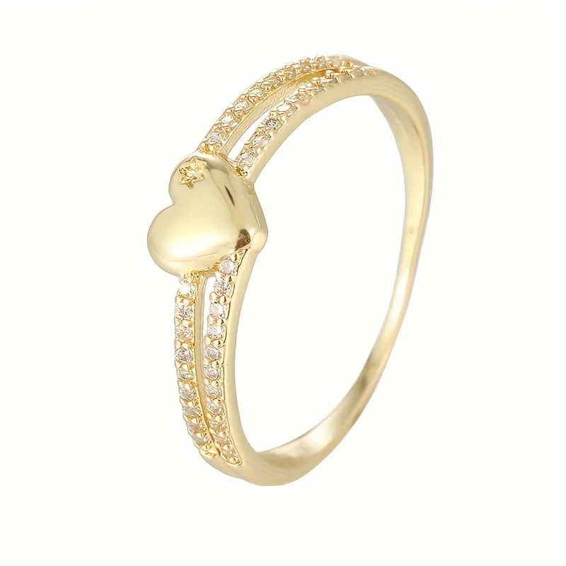 خاتم بتصميم فريد على شكل قلب للنساء هدية للحفلات مجوهرات رومانسية أنيقة للسيدات مع زركونيا توليف