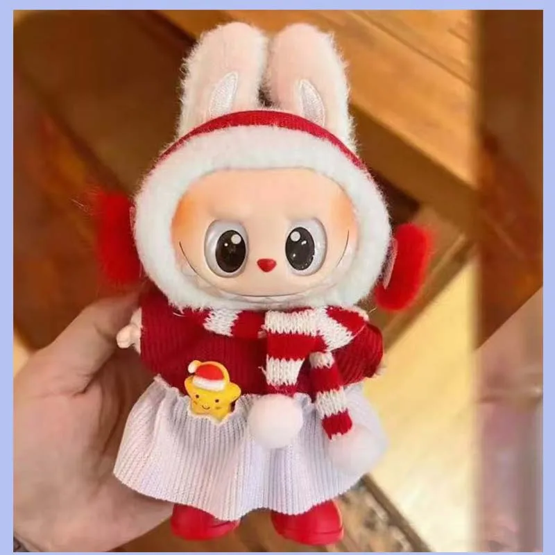 Per bambola Labubu da 15/17 cm, vestiti natalizi, set a tema natalizio, accessori Labubu, regalo di Natale unico