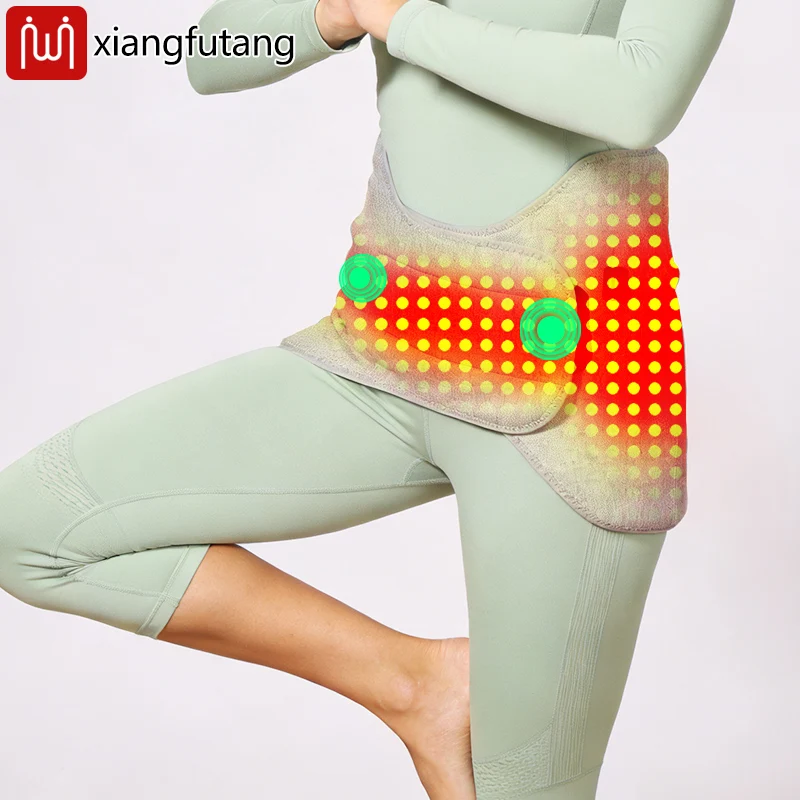 660Nm Red Light Heating Double Hip Brace Heating Pad 300 Led Vibration Massage Relieve Pain Sports Recovery  Care Support