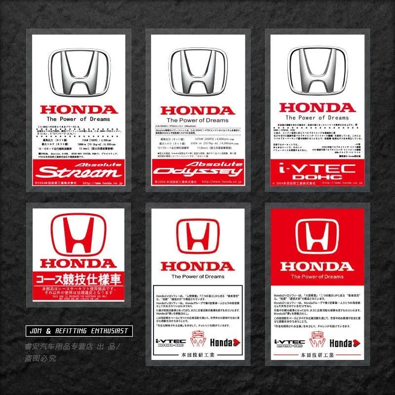 

New JDM Sticker For Honda Mugen Power Civic Accords CRV Odyssy Hrv Jazz CBR VTEC VFR The Windshield Of a Car Electrostatic Film