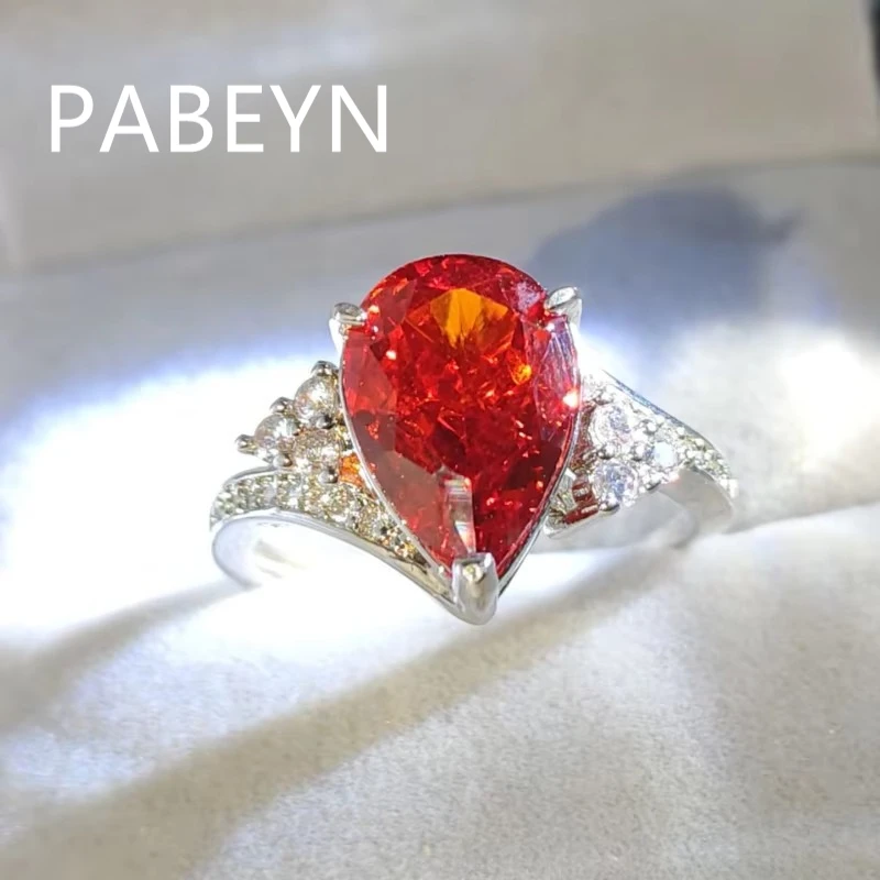 925 Sterling Silver Fashion Elegant Ice Flower Cut Zircon Drop Queen Ring Birthday Anniversary Gift Ladies Jewelry