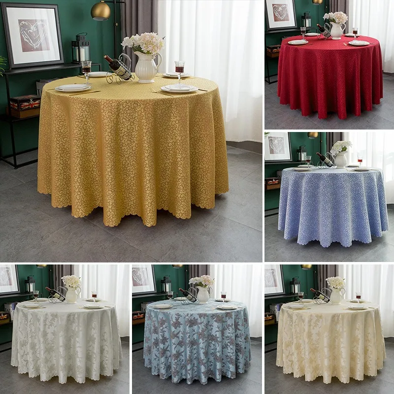 Large Round Wedding Tablecloths Bright Satin Polyester Table Covers Reusable Dining Cloth for Party Birthday Banquet Event