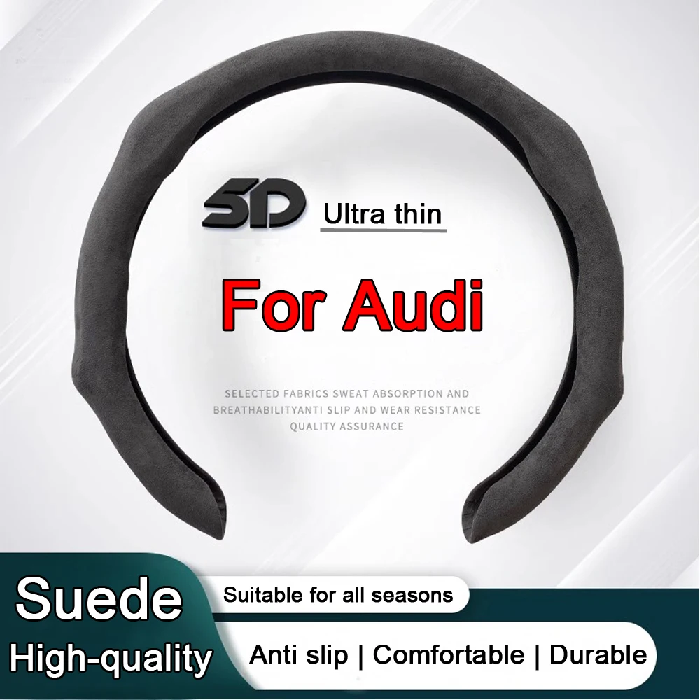 Sweat Absorbing Non-slip Car Steering Wheel Cover Booster Cover For Audi A1 A3 8P 8L A4 A5 B6 B7 A6 A7 C5 C6 4F Q3 Q5 Q7 Q8 TT