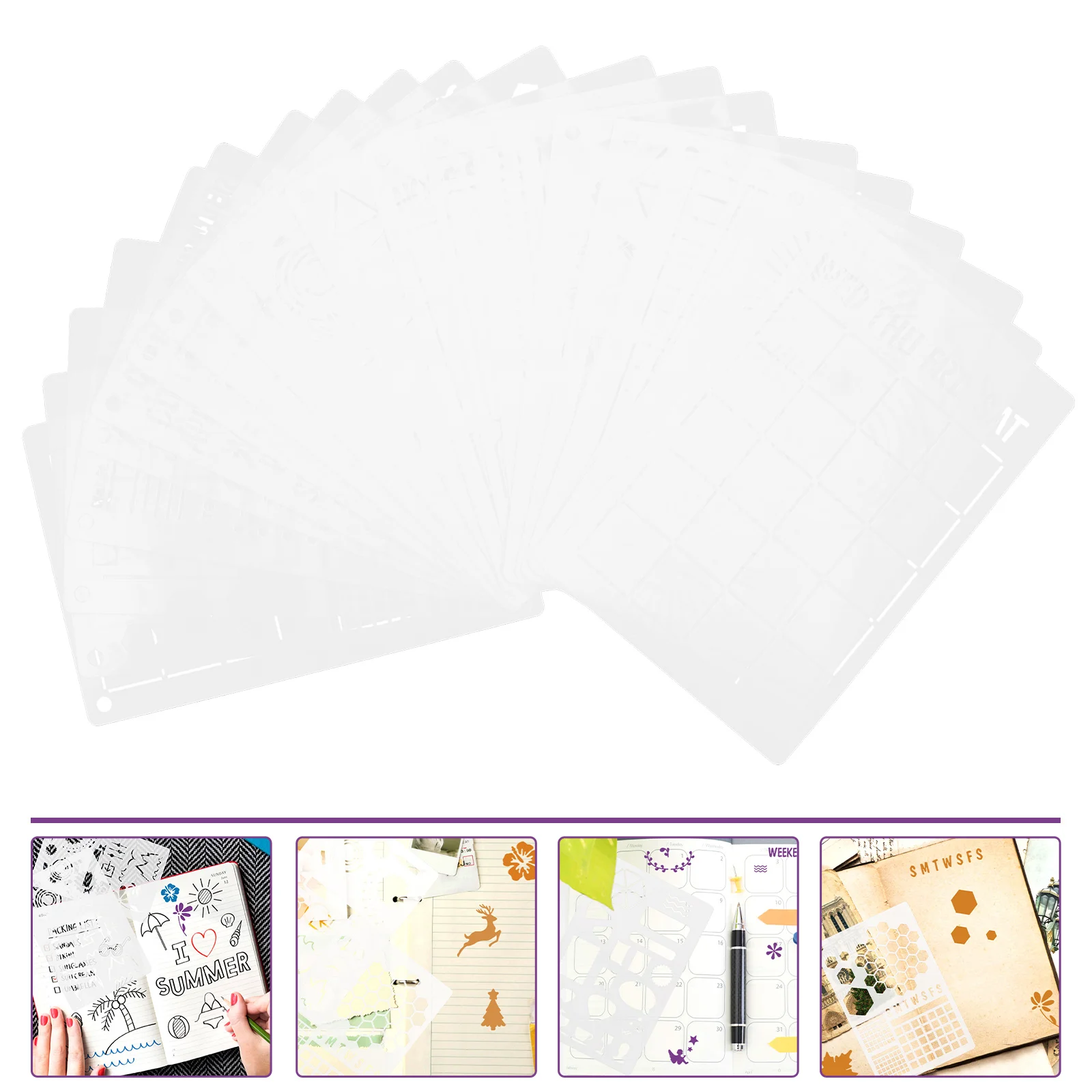 20 Pcs Diary Template Practical Stencils DIY Painting Templates Hollow Out Adult The Pet Journaling Decorative Durable