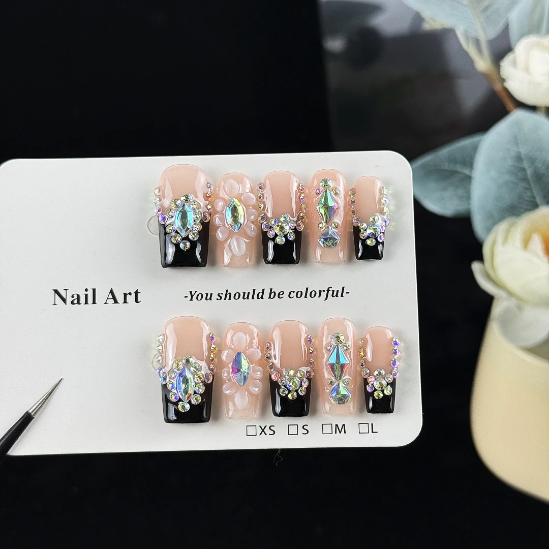 10pcs High-end Fashion design style, hand-painted three-dimensional irregular rhinestones, bright shining small diamond handmade view 2