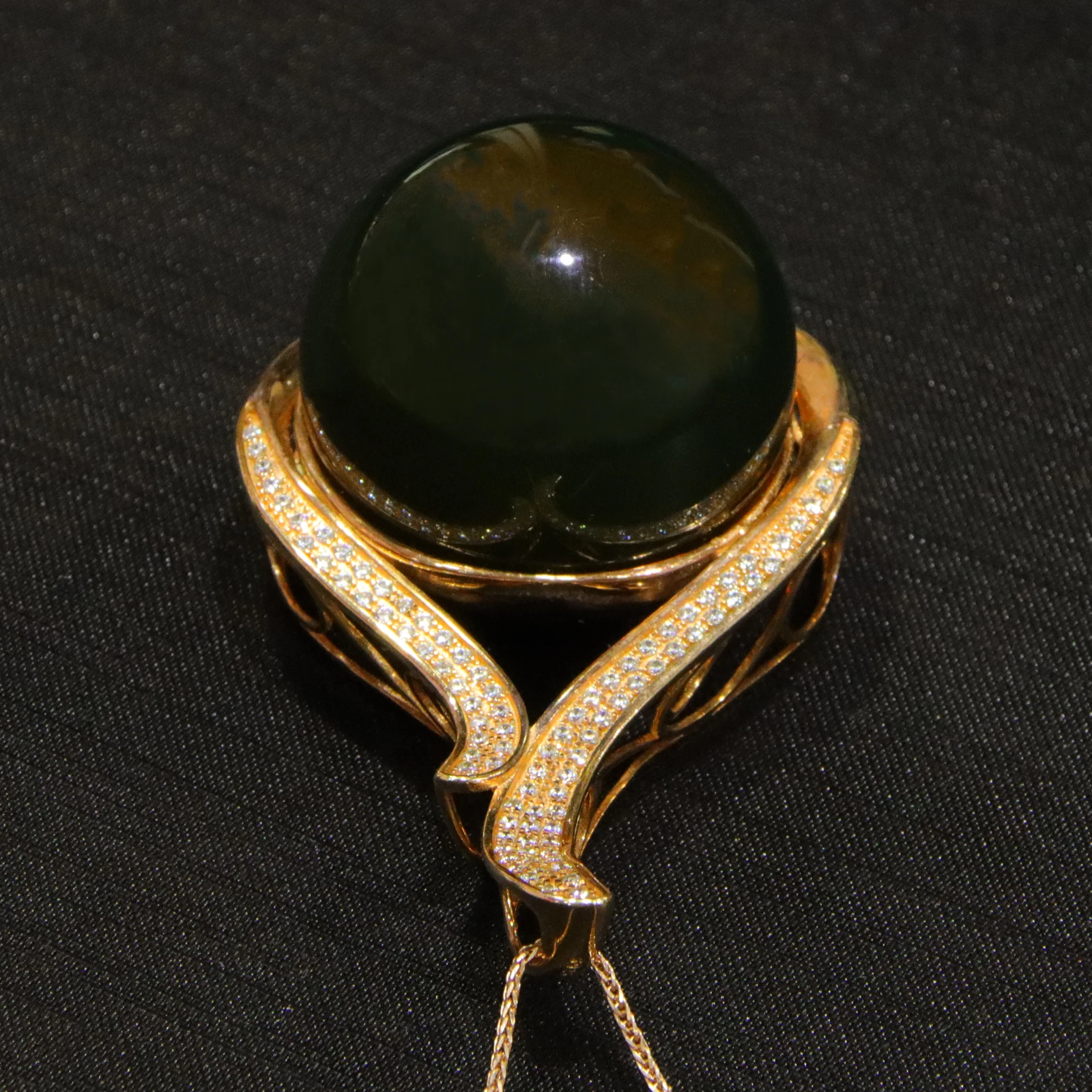 Mexican Blue Amber Pendant 30mm Sterling Silver Teardrop Natural Amber Pendant for Women Handmade