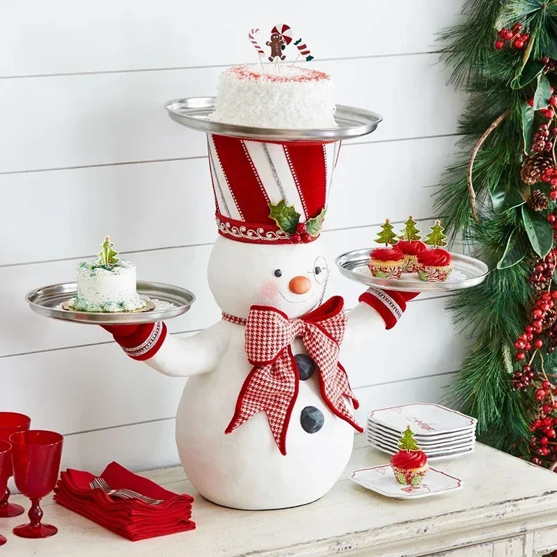 Christmas Snack Stand 2 Tier Resin Food Serving Tray Cupcake Holder Bowl  Table Decoration Ornaments  Rack