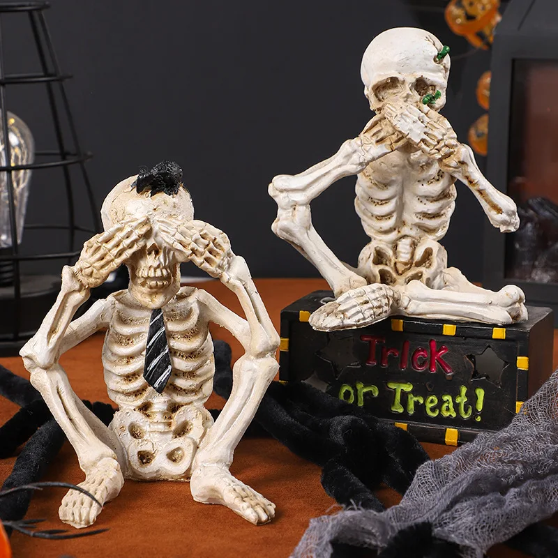 

New products, Halloween decorations ins skull resin crafts, ghost party tabletop ornaments