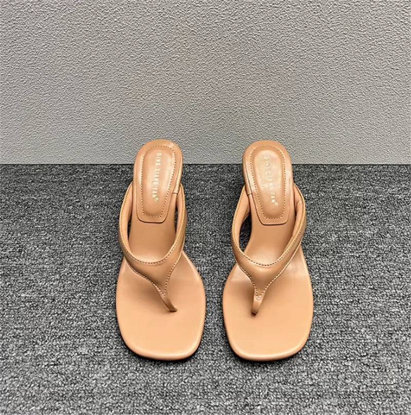 Sandalias verano para mujer, tacón cuña punta cuadrada tira estrecha