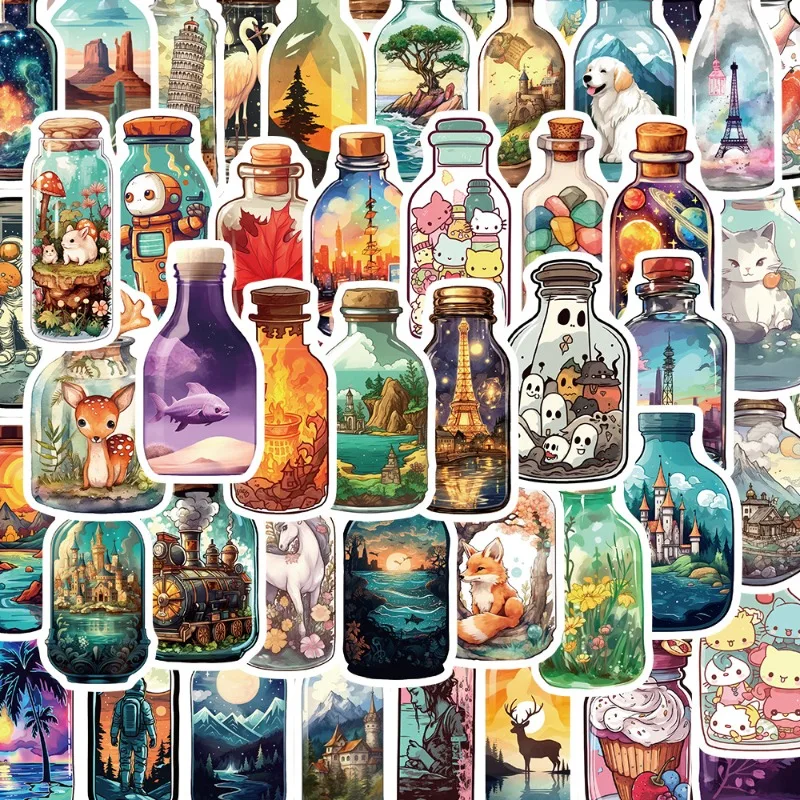 สติกเกอร์ตกแต่งลายกราฟฟิตี้สร้างสรรค์จาก Big World ลายการ์ตูนส่วนตัว 50 ชิ้น