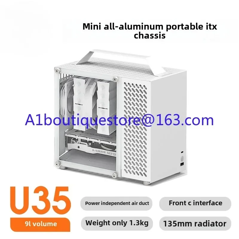 U35 chassis ITX portable side transparent desktop computer sfx power supply mini small all aluminum chassis non K66