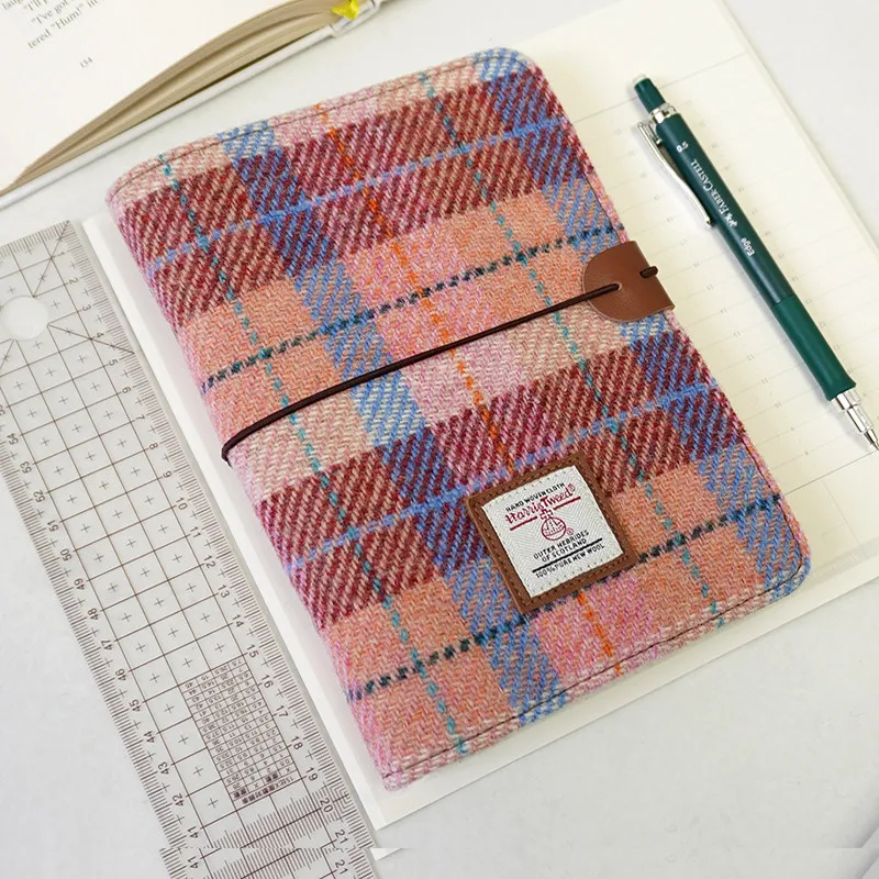 harris-tweed-unique-a6-traveler's-notebook-portable-loose-leaf-planner-vintage-notebook
