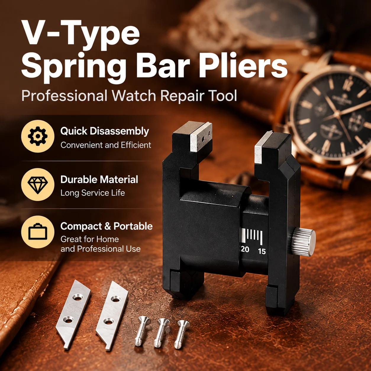 Professional Watch Bracelet Removal Tool Spring Bar Tool Stainless Steel Watch Strap Remover Plier Fitfor Luxury Watches