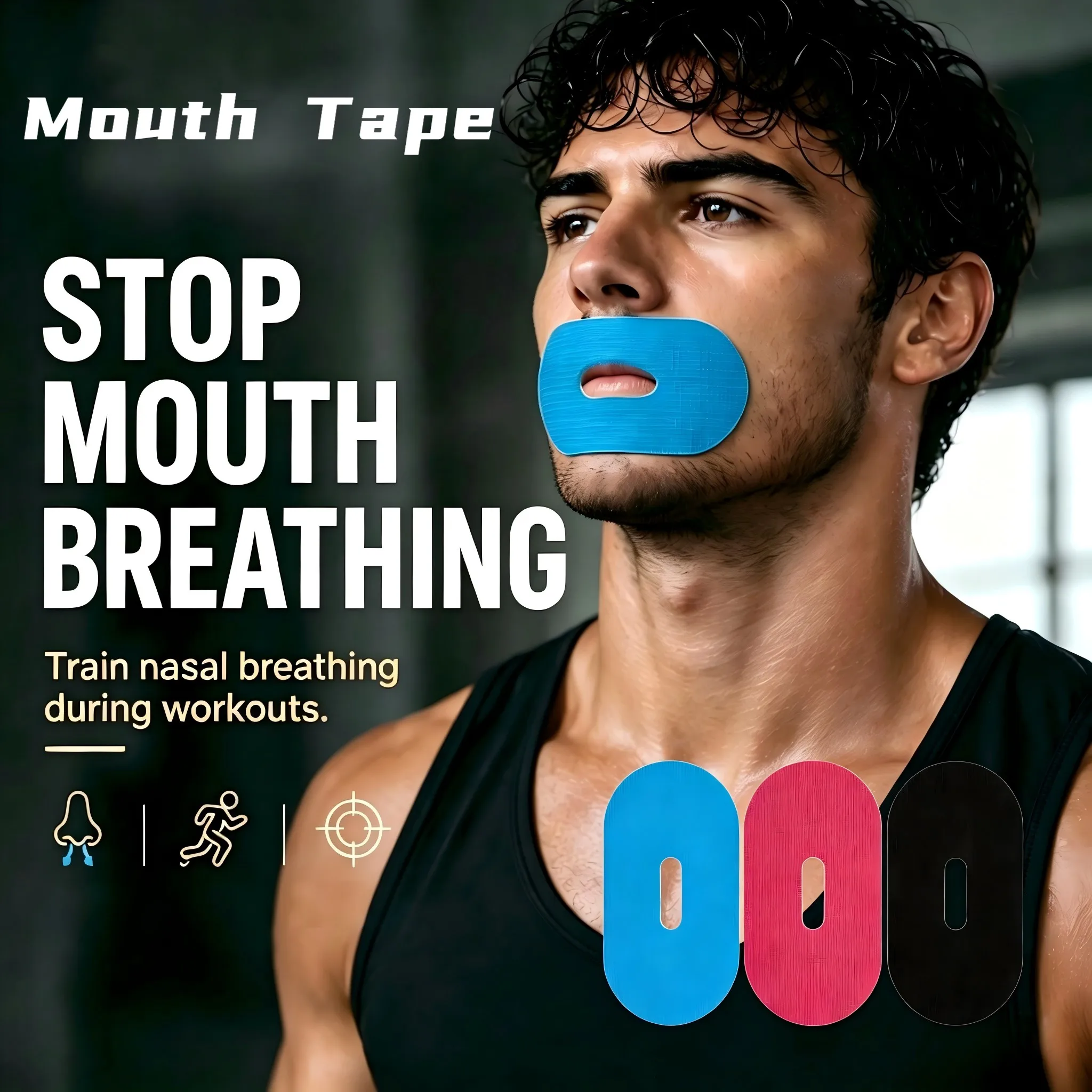 80pcs Pre Cut Perforated Mouth Tape Anti Snoring Nasal Strips Oral Support Bowling Thumb Tape Finger Support Sports Bandages