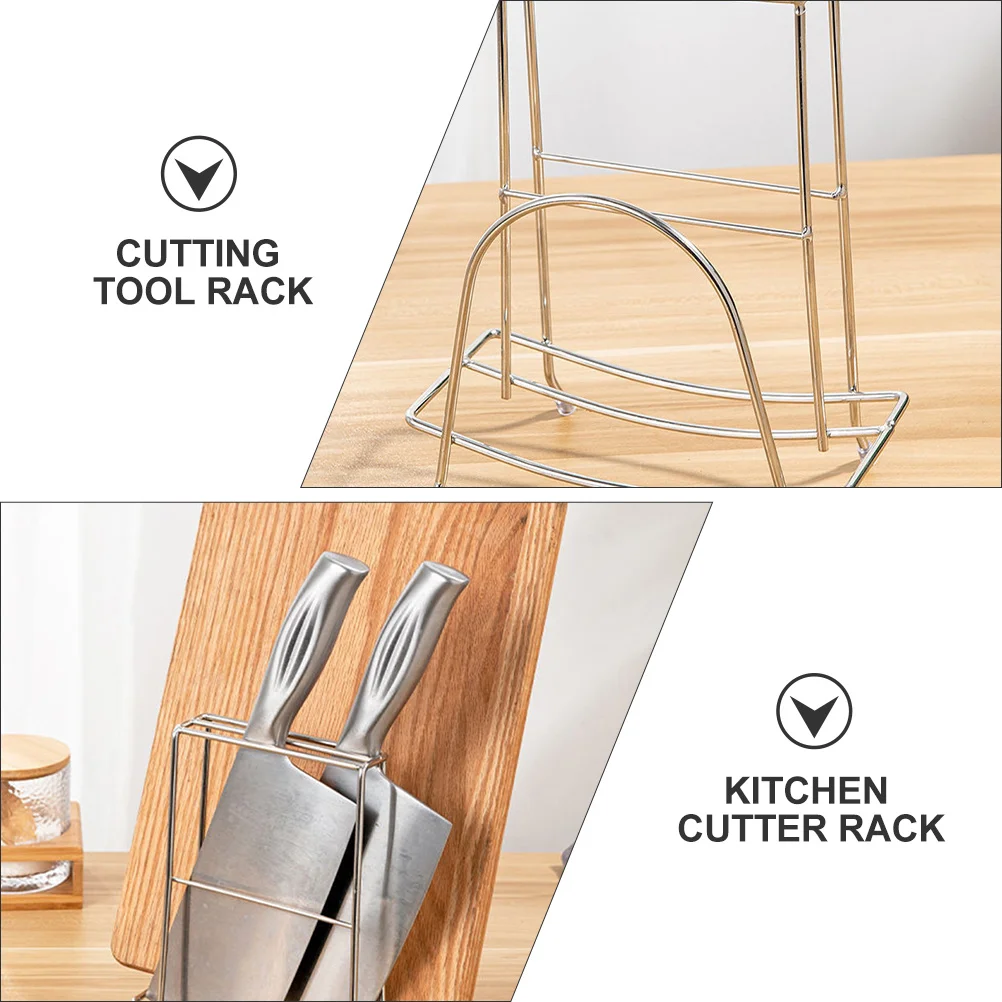 

1Pcs Kitchen Cutter Storage Rack Stainless Steel Practical Multi-Purpose Cutting Tool Organizer Space Saving Shelf