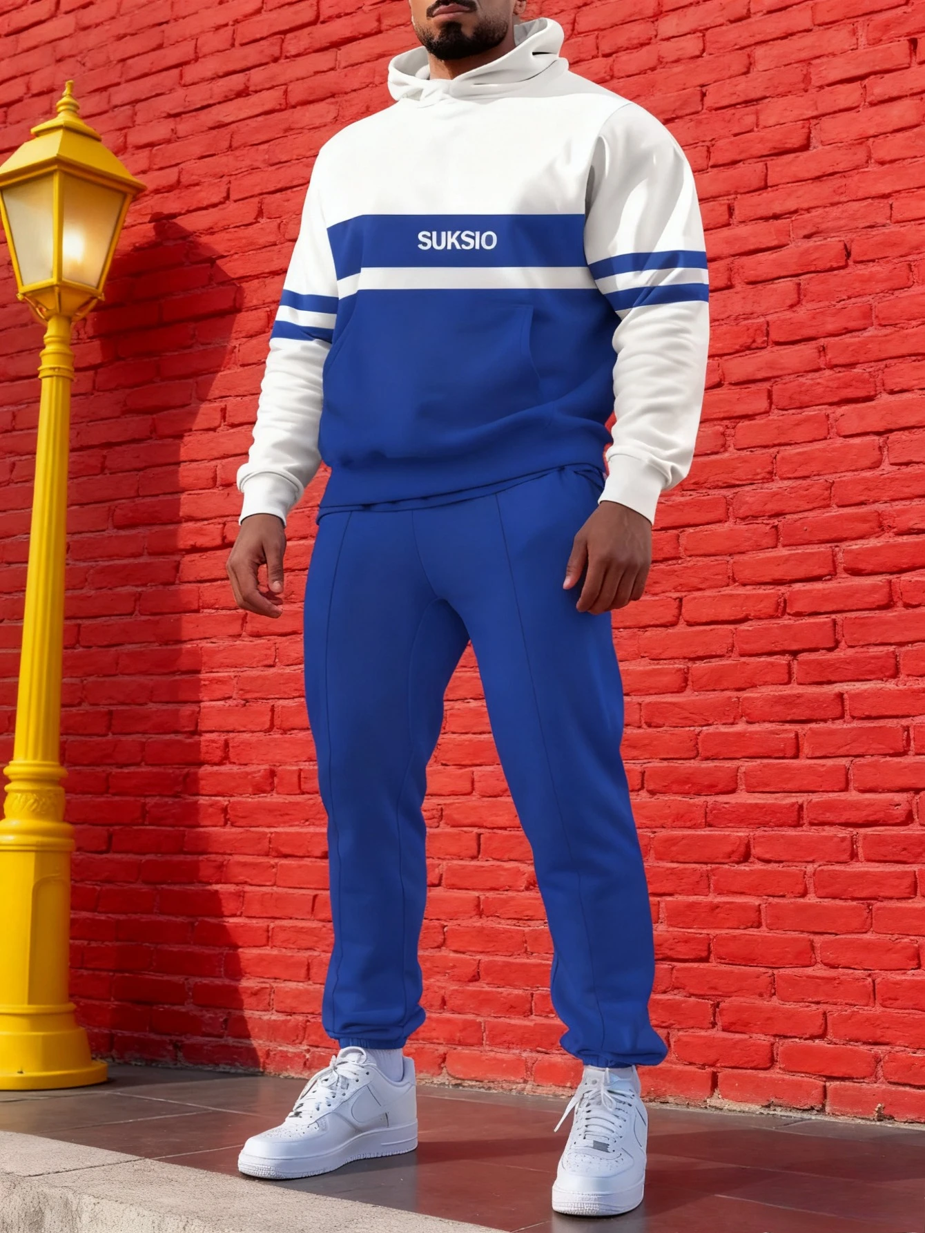 

Men's 2-piece set, fashionable hoodie paired with loose casual pants | comfortable and warm fabric, men's hoodie set.