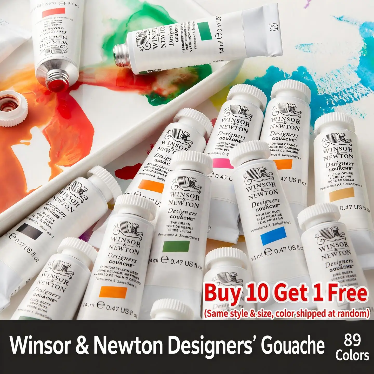 Peinture gouache Winsor & Newton pour designers, 14 ml, opaque, aquarelle pour la peinture de bijoux, l'illustration manuelle et l'art professionnel