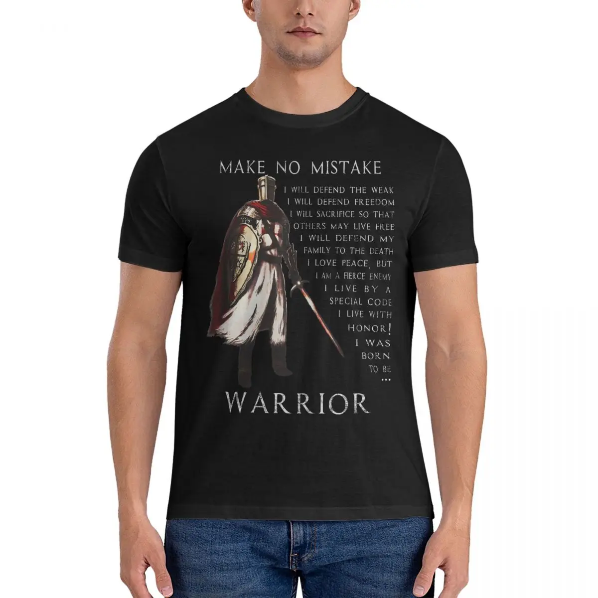 Men's Character T Shirt Knights Templar Cotton Tops Vintage Short Sleeve O Neck Tee Shirt Summer T-Shirts