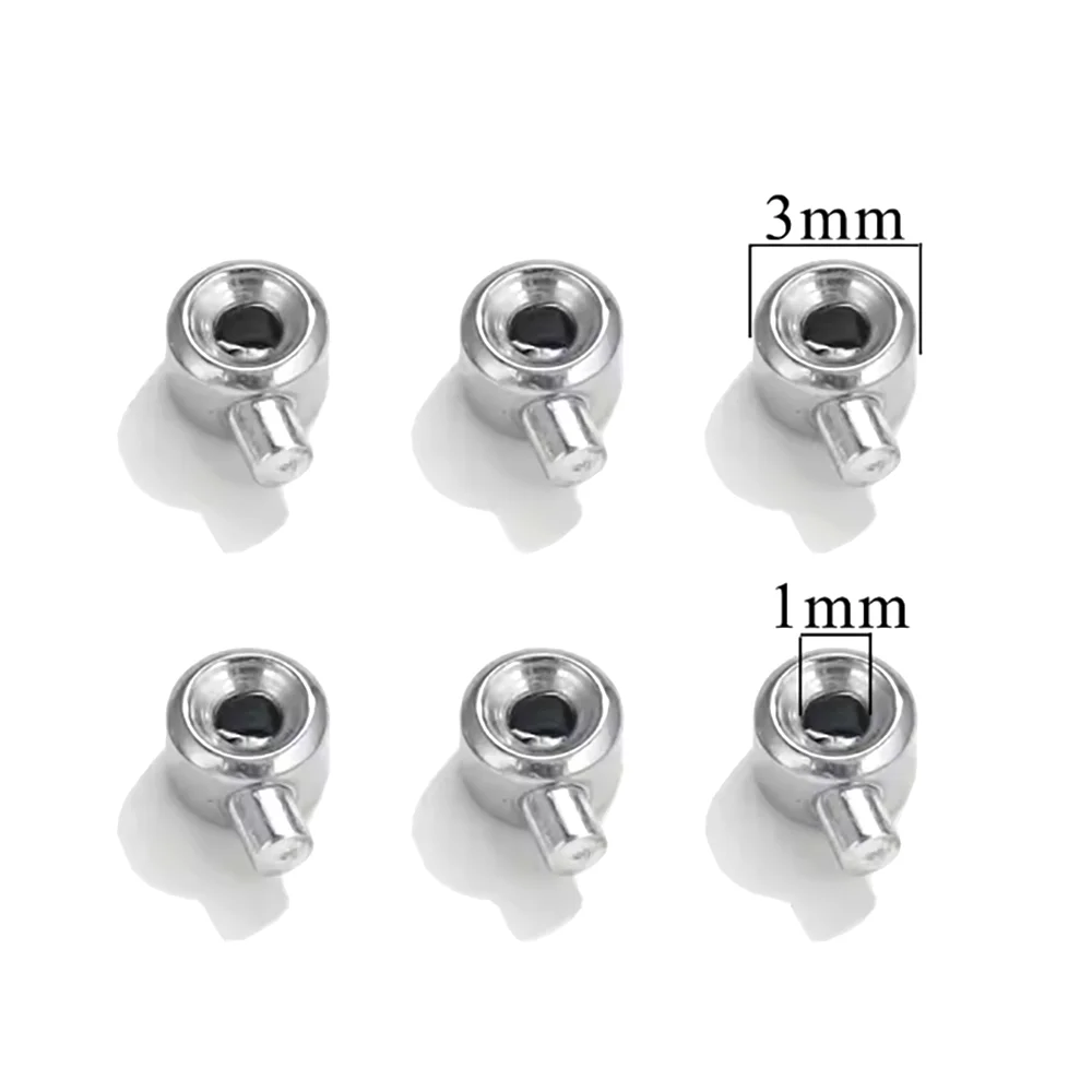 20 Stück Edelstahl-Positionierungsstopper-Abstandshalter Crimp-Endperlen für Schmuckherstellung DIY Crimp-Snap-Armband-Endverschlüsse – Detail 2
