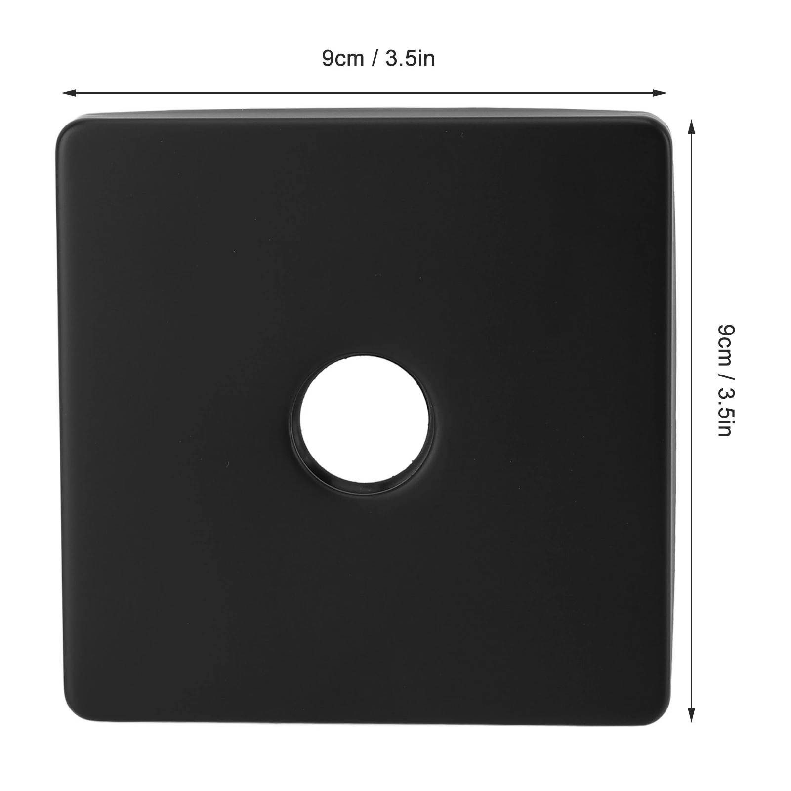 F9 Square Shower Arm Cover Plate Universal Decorative Extra Large Stainless Steel Shower Arm Flange for Bathroom Black