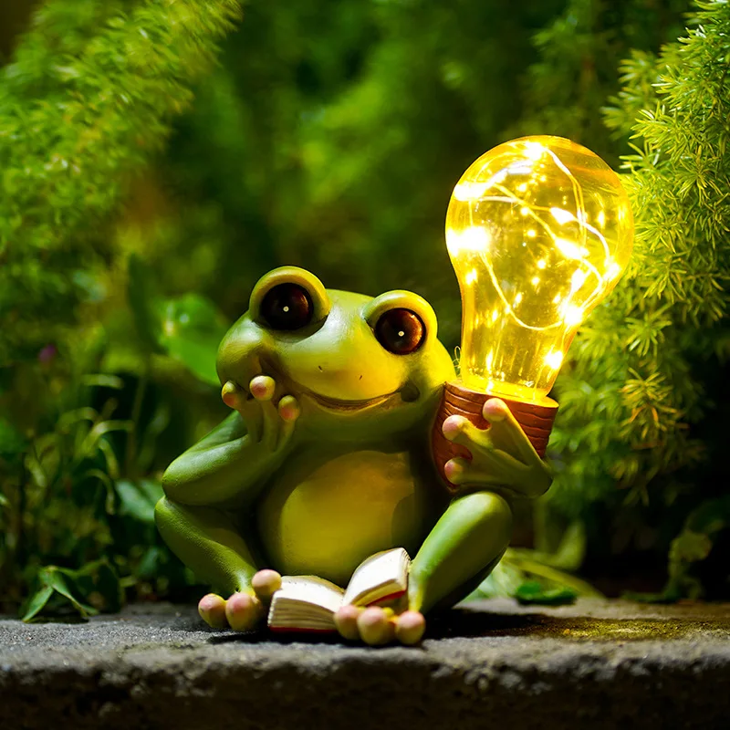 

Studious Naughty Frog Solar Lamp Courtyard Decorative Figurines Decoration Ornaments Led Outdoors Waterproof Garden Light Solar