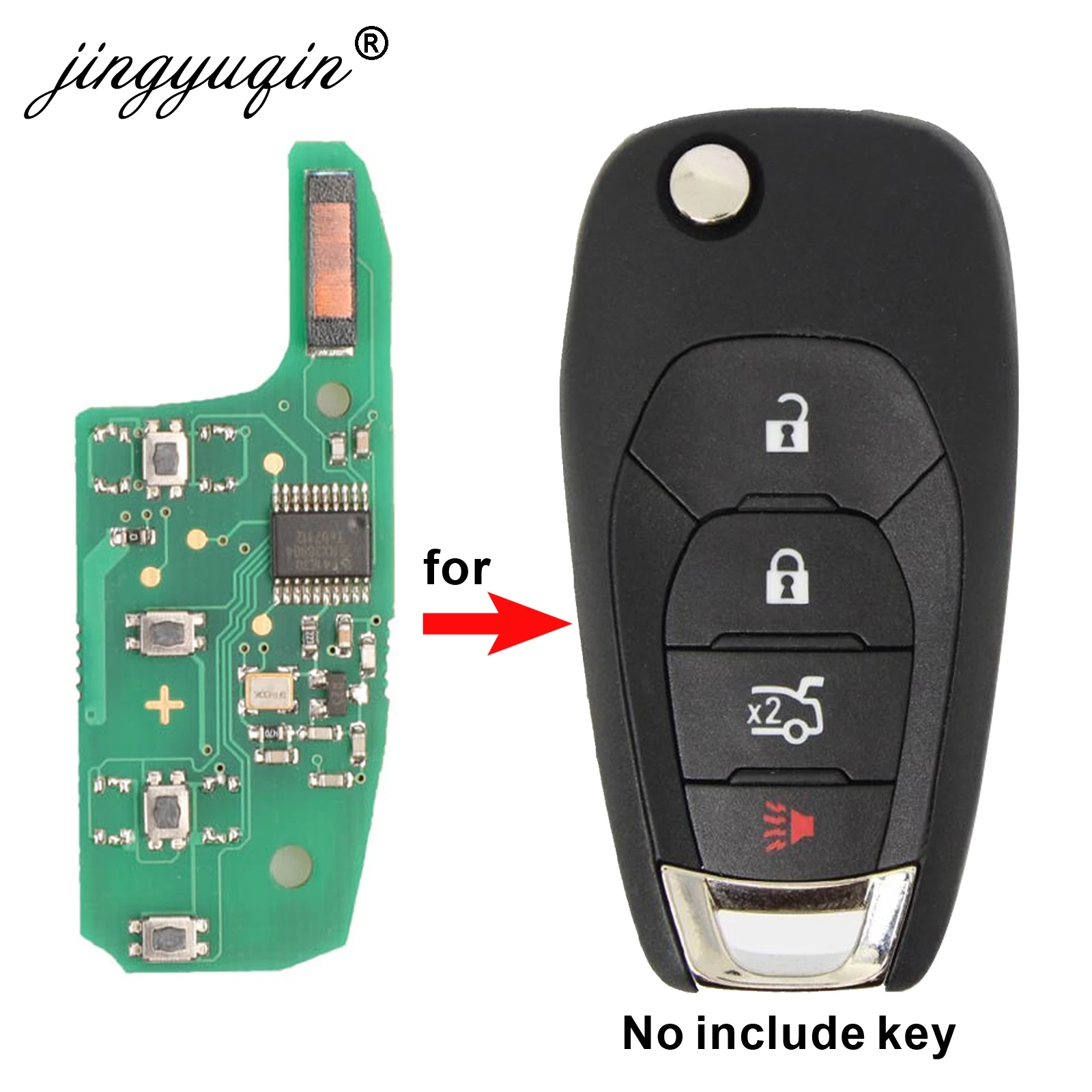 

jingyuqin 2/3/4 Buttons Remote Key Circuit Board fob ID46 chip For New Chevrolet Cruze 433 MHZ With PCF7941 Chip