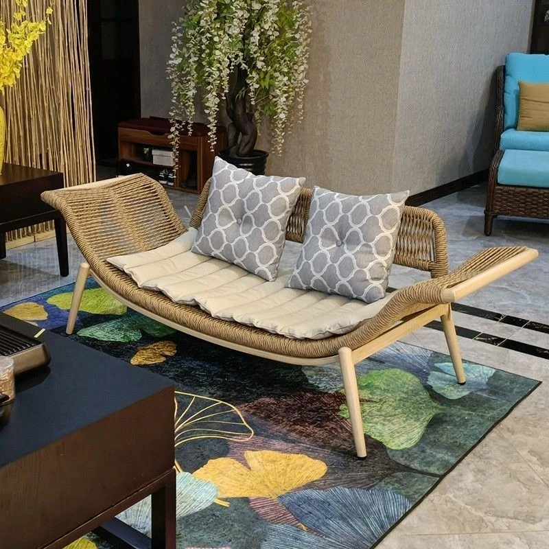 

Lounge chair, rattan chair, single sofa lazy balcony lounge chair, new Chinese single chair casual sofa