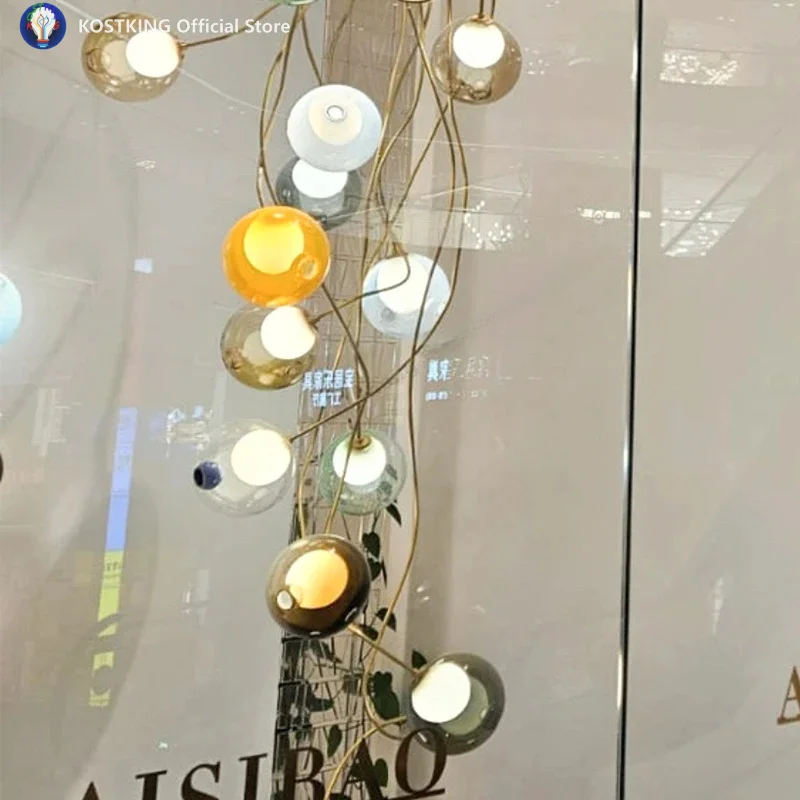 Customized postmodern style office, living room, exhibition hall, luxurious modern water droplet LED pendant light