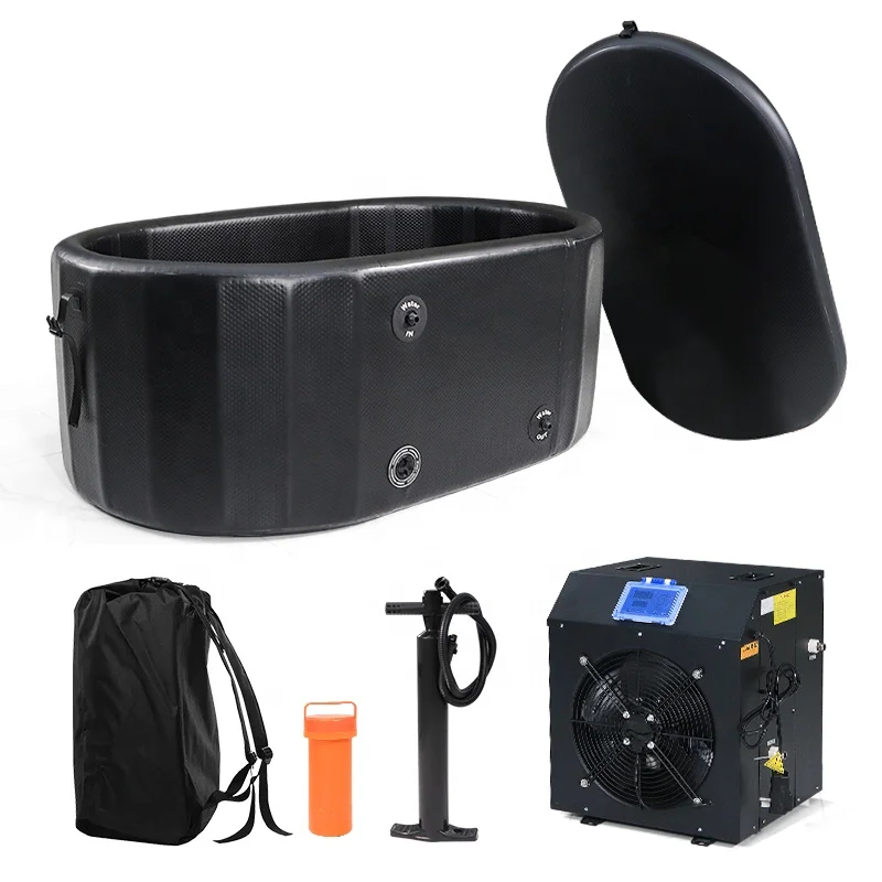 Drop‑Stitch Inflatable Ice Bath Tub with Cold Plunge Water Chiller Machine and Filter for Athlete Recovery