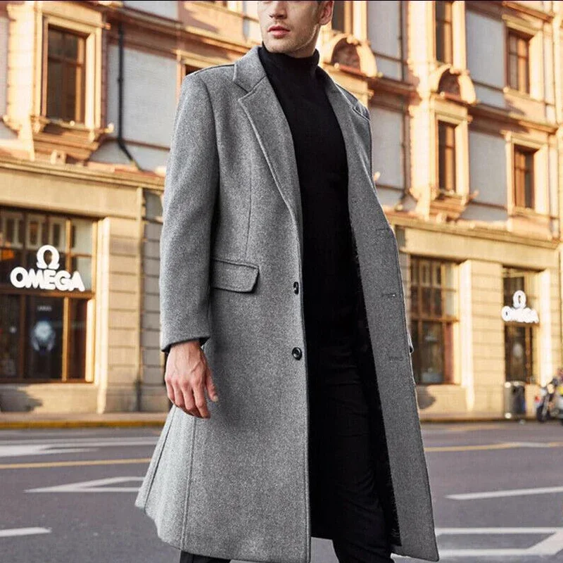 Winter Men Long Coat Casual Fashion Jackets Man Parkas Luxury Outerwear Overcoat Business Windbreaker Streetwear Male Clothes